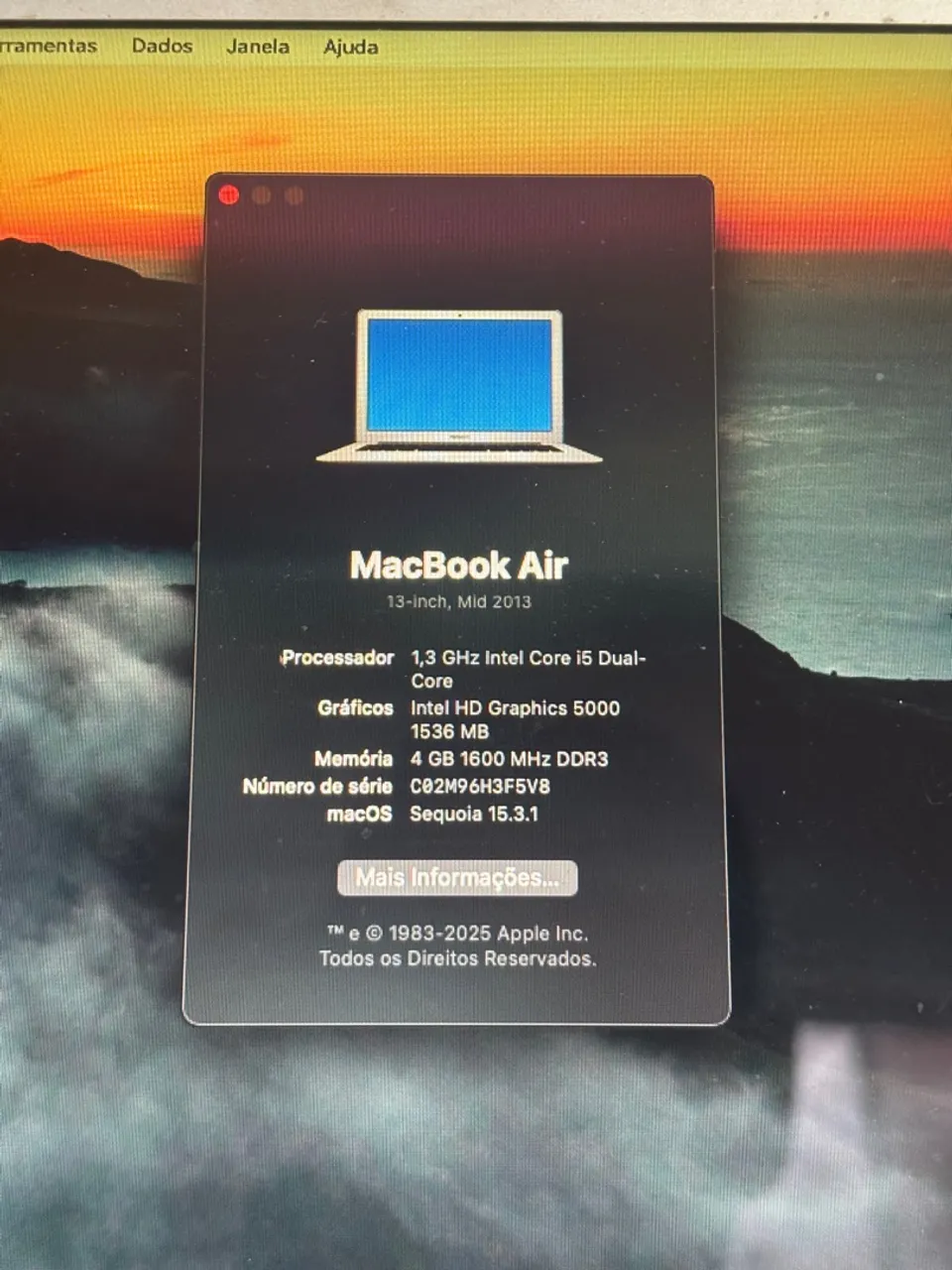 Vendo MacBook Air 13/2013 core i5 /4RAM/128GB