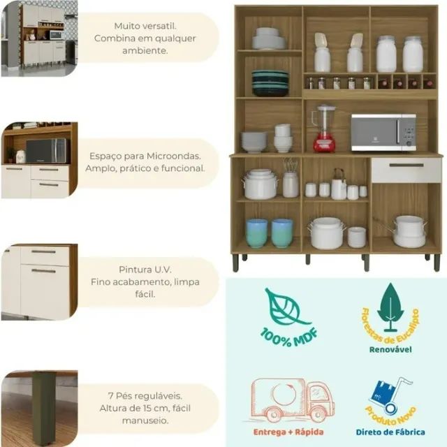 ?Cozinha Mais Prática: Armário 100% MDF com Design Compacto em Super Oferta!? - Foto 2