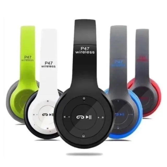 Fone de Ouvido Bluetooth P47 Sem Fio Rádio FM C/Entrada Cartão SD Dobrável64595542792195123