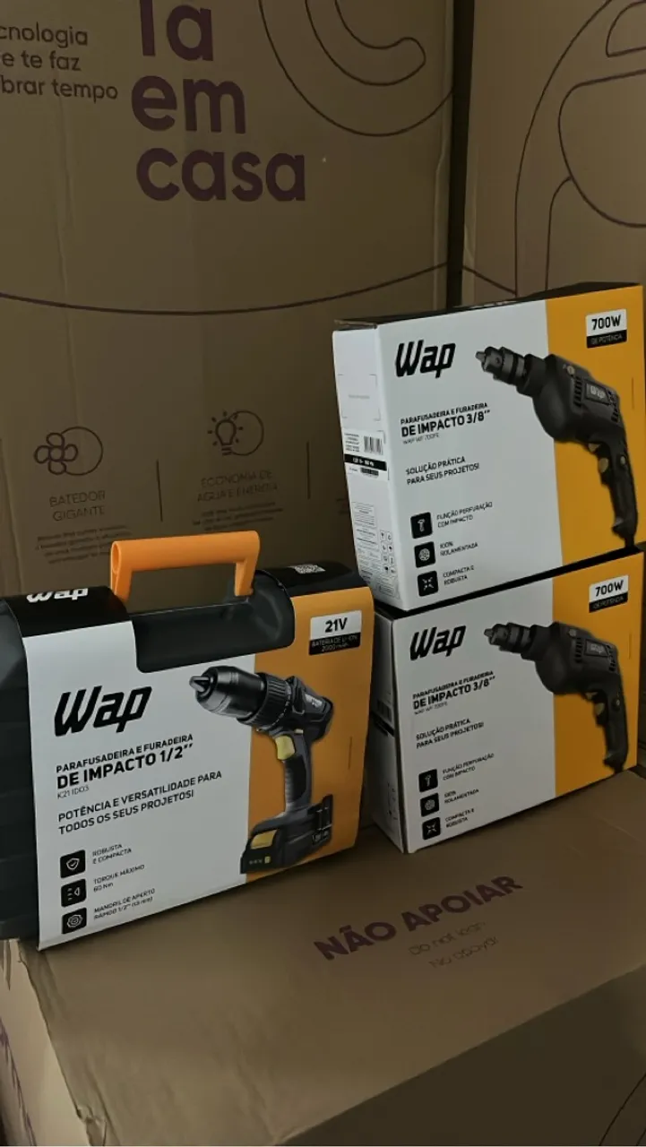 Furadeira/Parafusadeira de Impacto WAP 1/2" e 3/8"