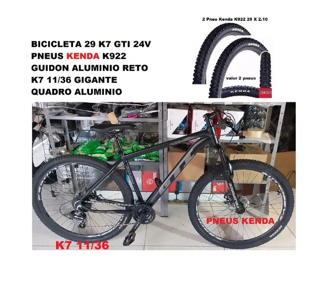 Bicicleta 29 cubo aluminio k7 29 pneus kenda (Não e CATRACA ) e k7 cassete 24marcha gigant