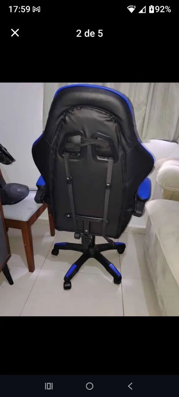Cadeira gamer azul - Foto 2