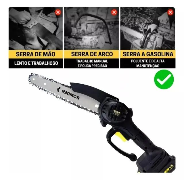 Moto Serra Elétrica Portátil 4 Polegadas Com 1 Bateria Cor Preto 110v/220v - Foto 3