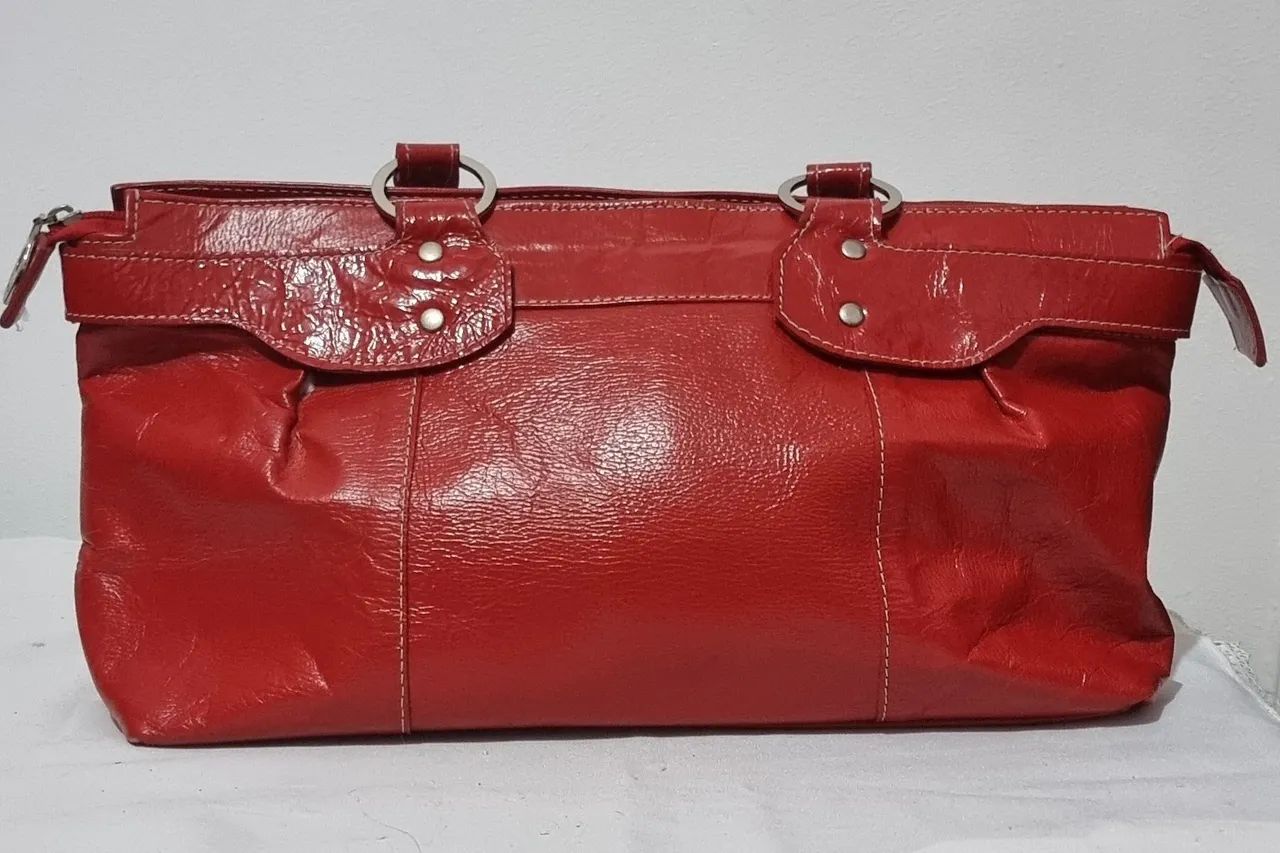 Bolsa couro legitimo vermelha - Foto 6