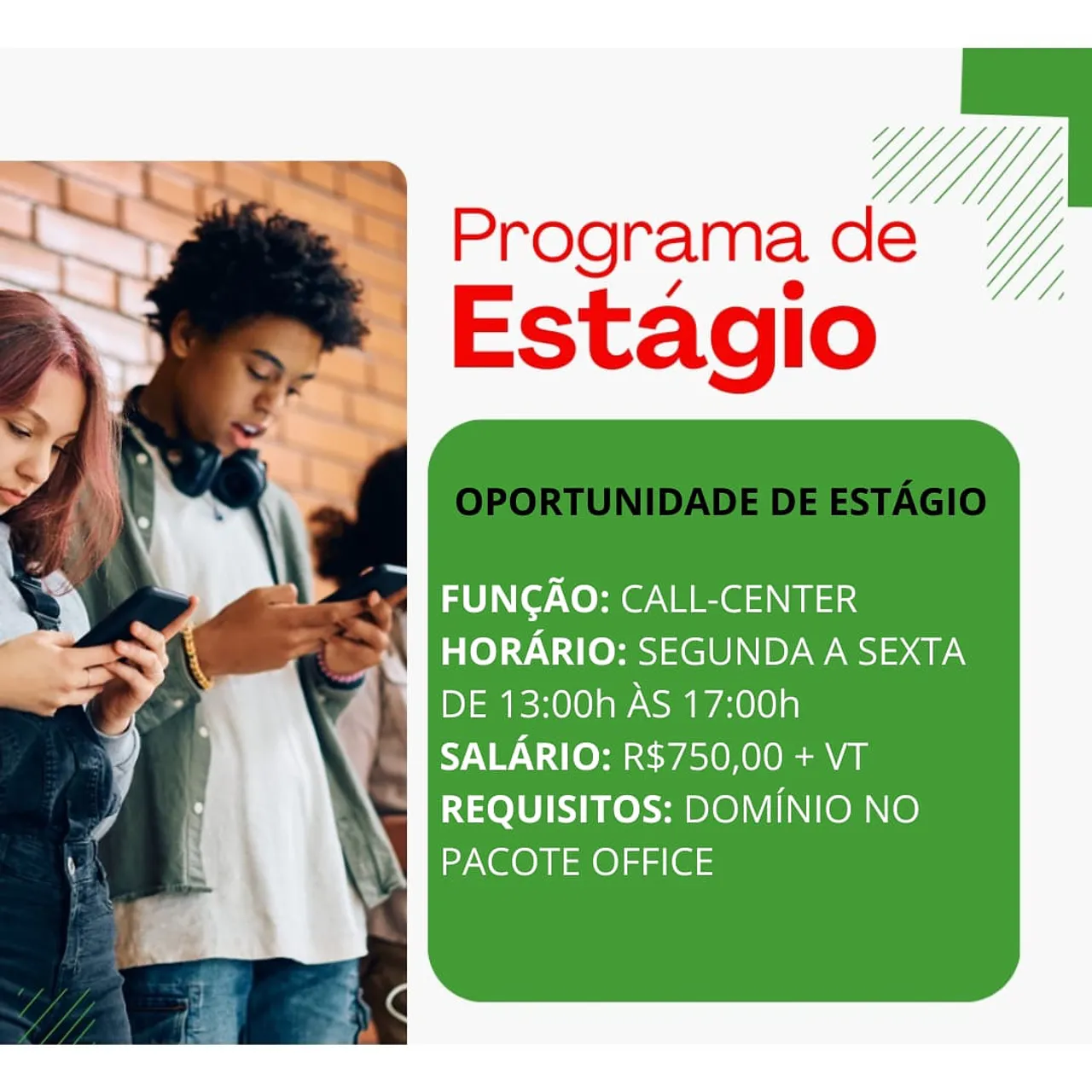 VAGAS DE EMPREGO! 