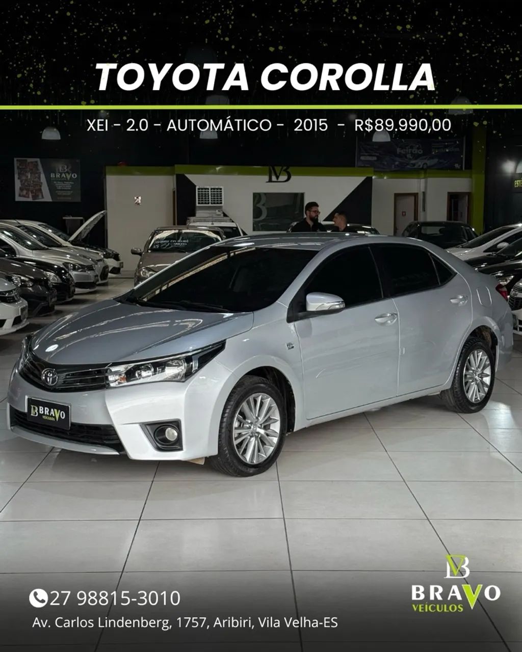 Toyota Corolla XEI 2.0 Automático 2015 NOVÍSSIMO!