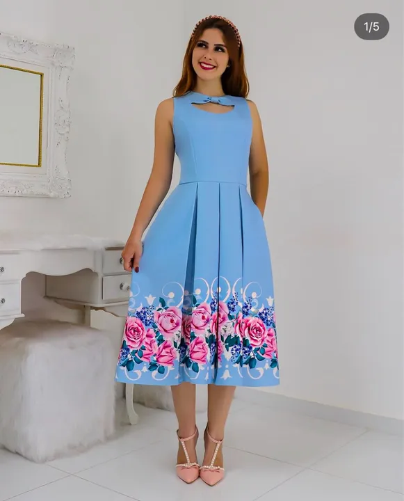 Vestido azul supermidi