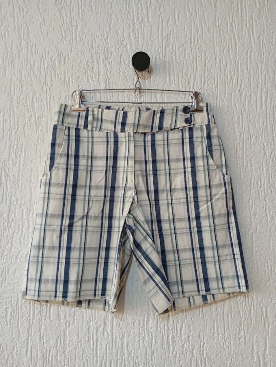 bermuda listrada marfinno com cinto masculina 46