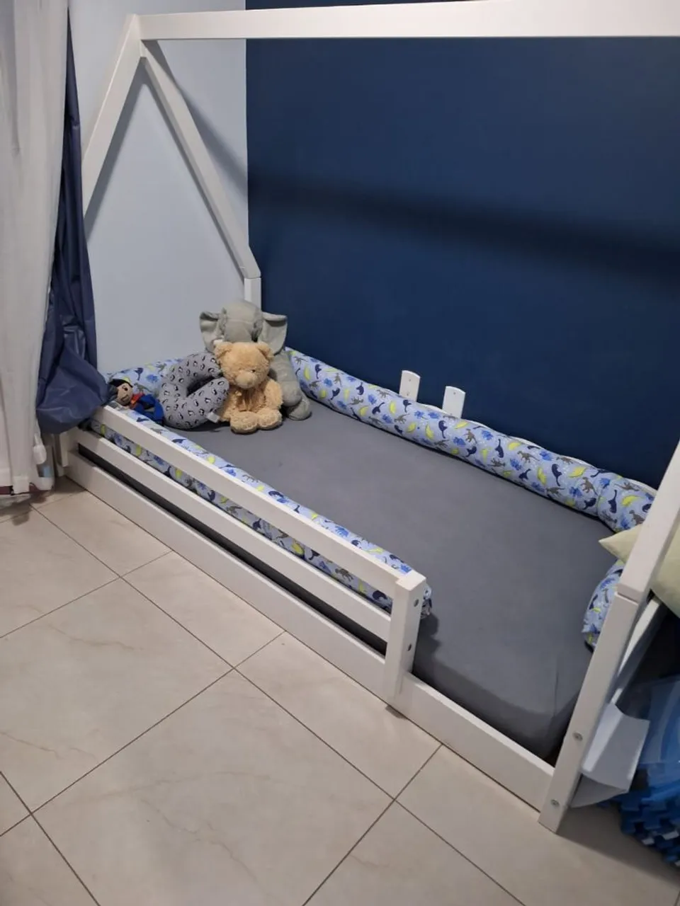 Cama Casinha Infantil com Grade de Proteção