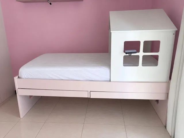 Cama infantil rosa (casinha) - Foto 2