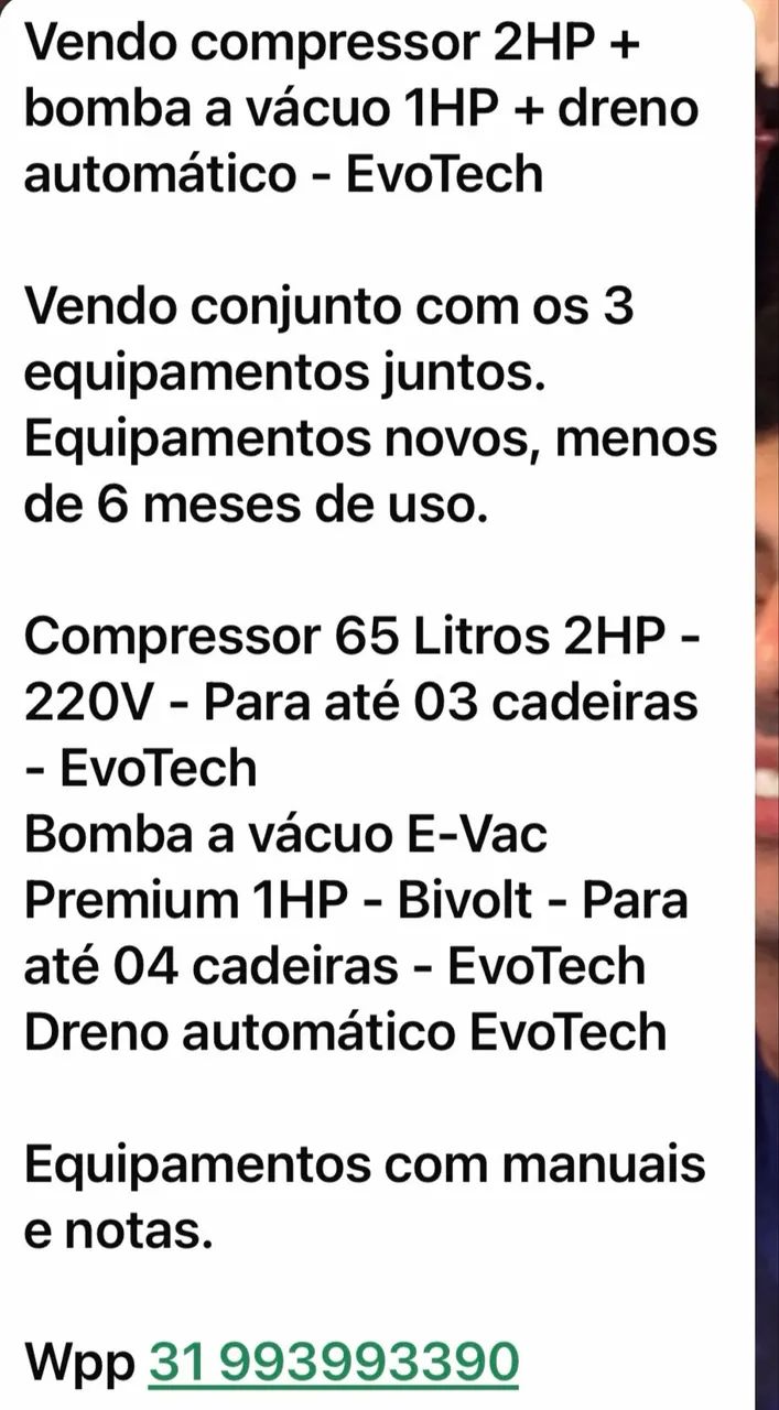 Compressor odontológico 2 hp+ bomba a vácuo 1 hp+ dreno automático. - Foto 4