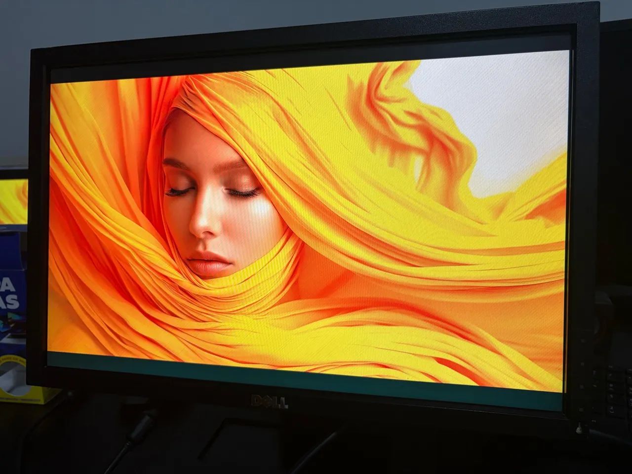 Monitor Dell 19 polegadas com adaptador HDMI para VGA e cabos