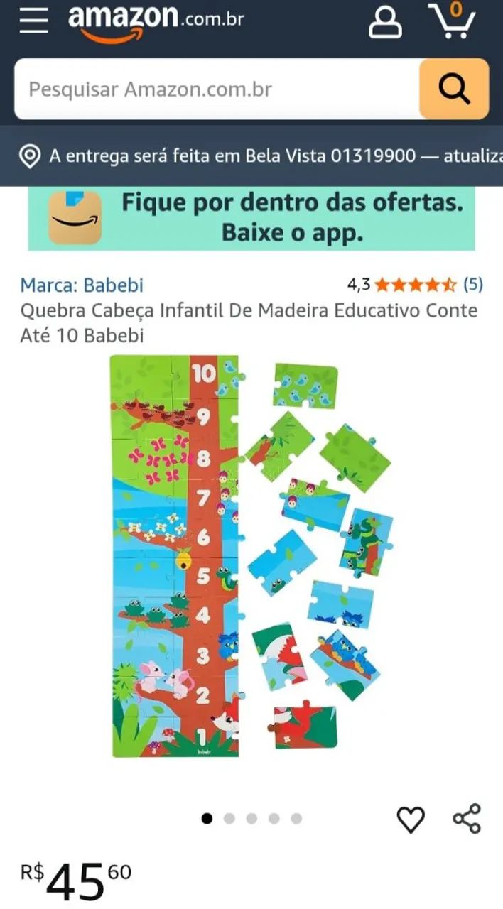 Jogo educativo de quebra cabeça e matemática 