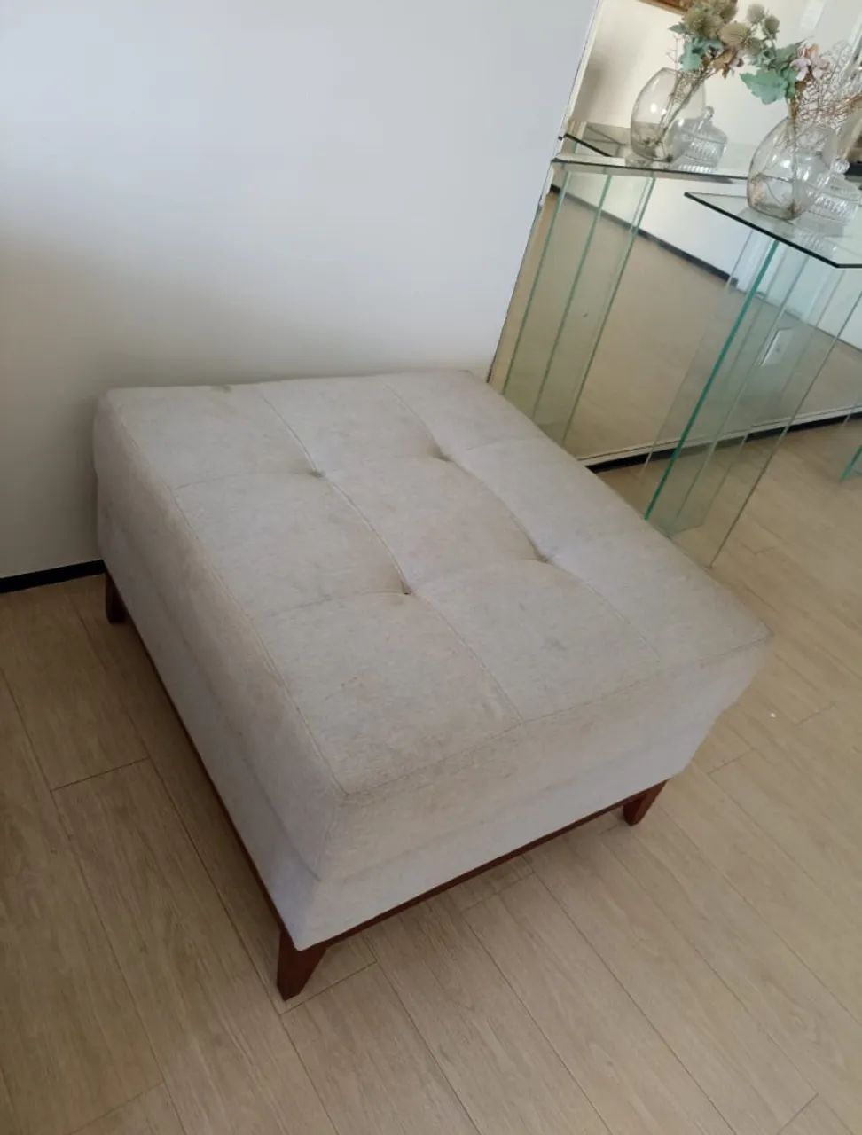 Puff grande 80cmx80cm para sala ou quarto. No linho.