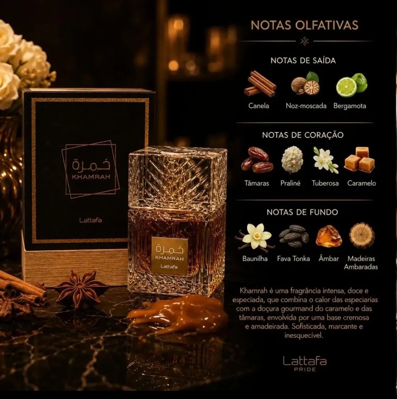 Perfume árabe Lattafa Khamrah  - Foto 2