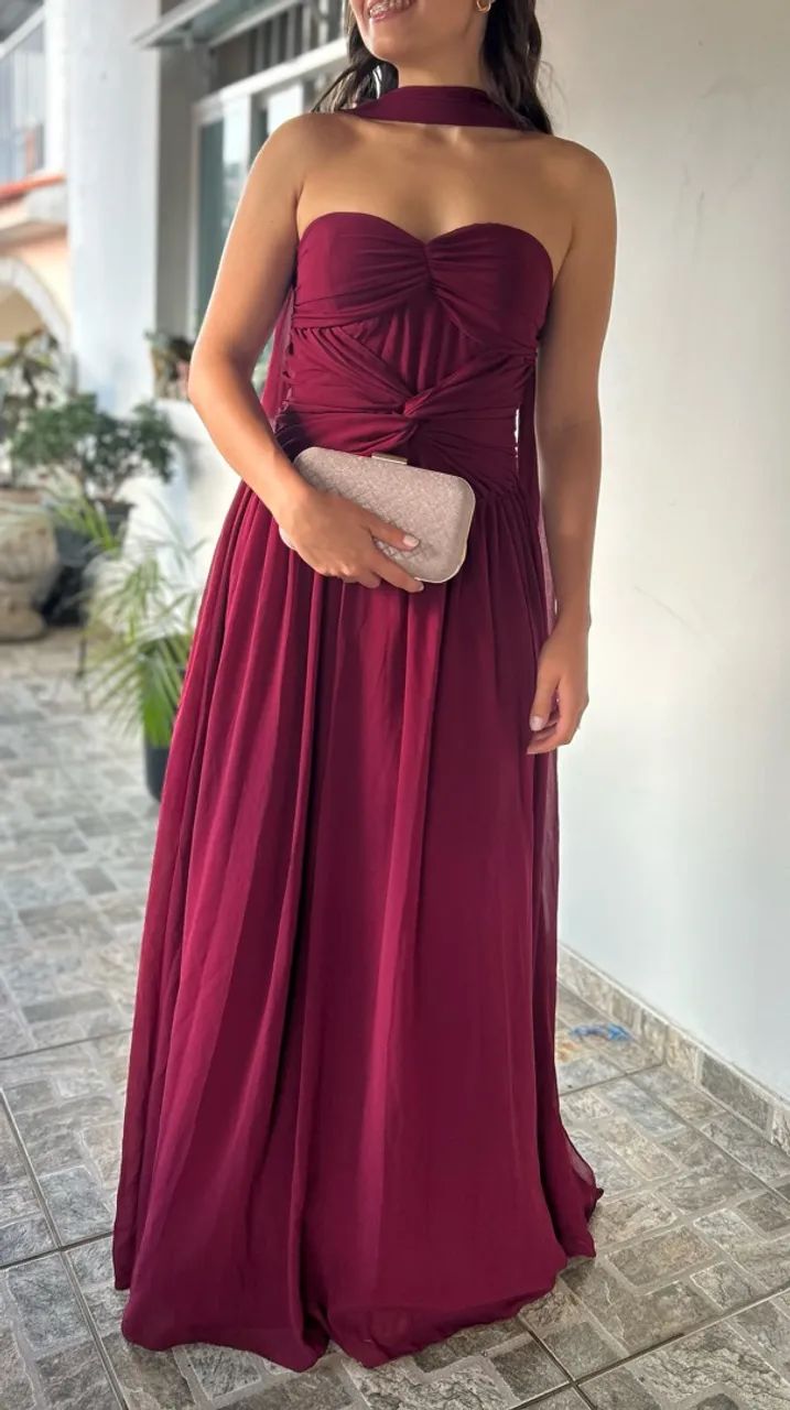 Vestido Marsala Elegante
