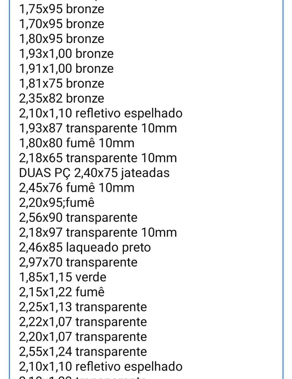 120 vidros FIXOS blindex grandes catalogados pra vários fins e 70 sem catalogar - Foto 4