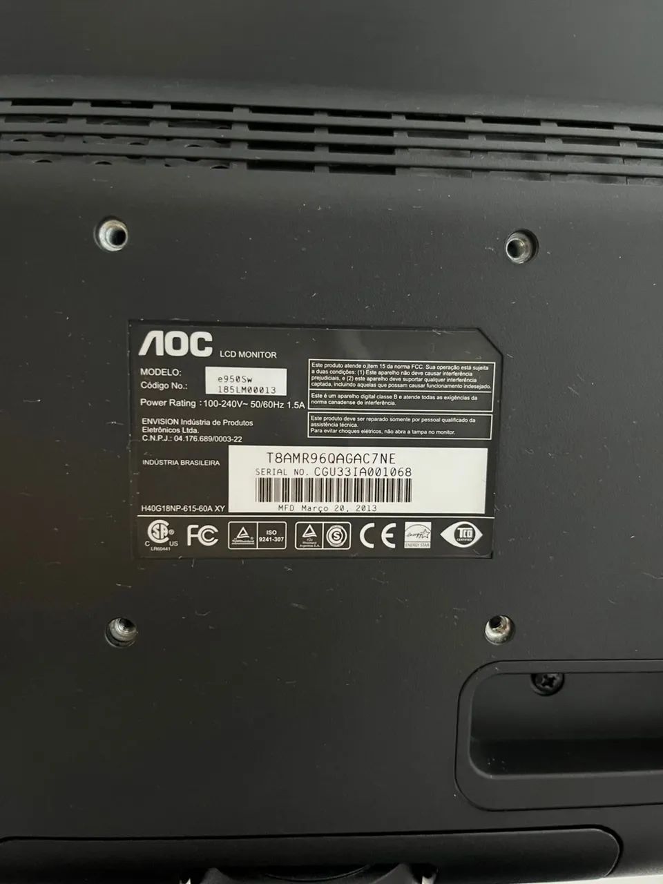 Monitor AOC 18,5 Polegadas  - Foto 3