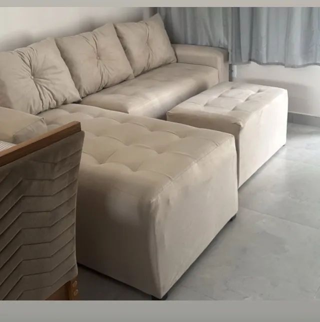 SOFÁ BEGE BEge 3 lugares 