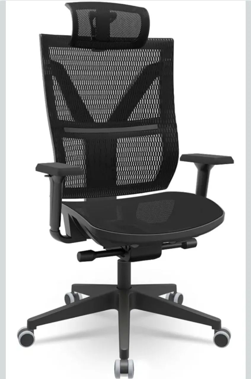 Cadeira ergonômica preta com apoio de cabeça - Cadeiras de