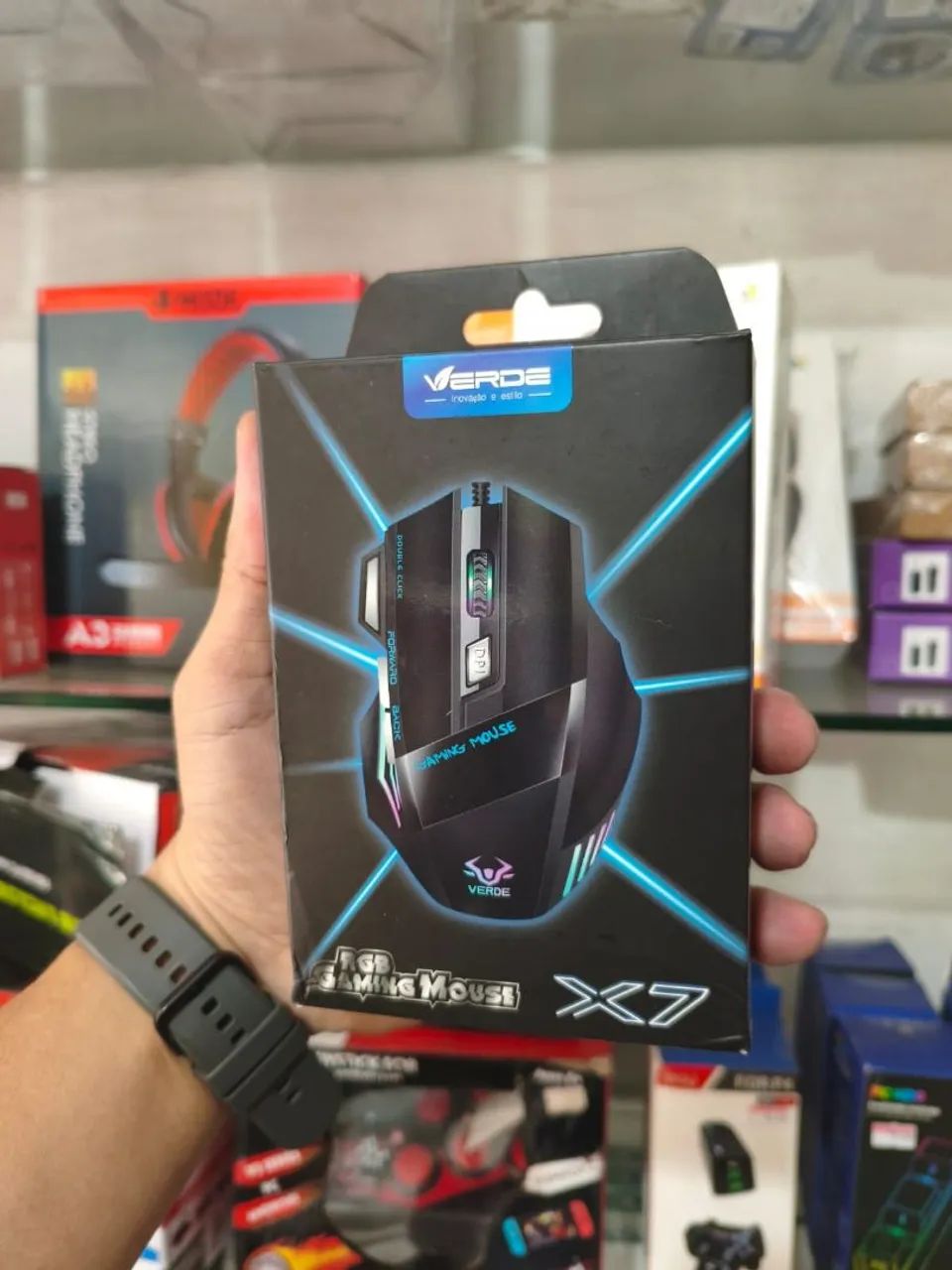 Mouse gamer com fio X7 com rgb