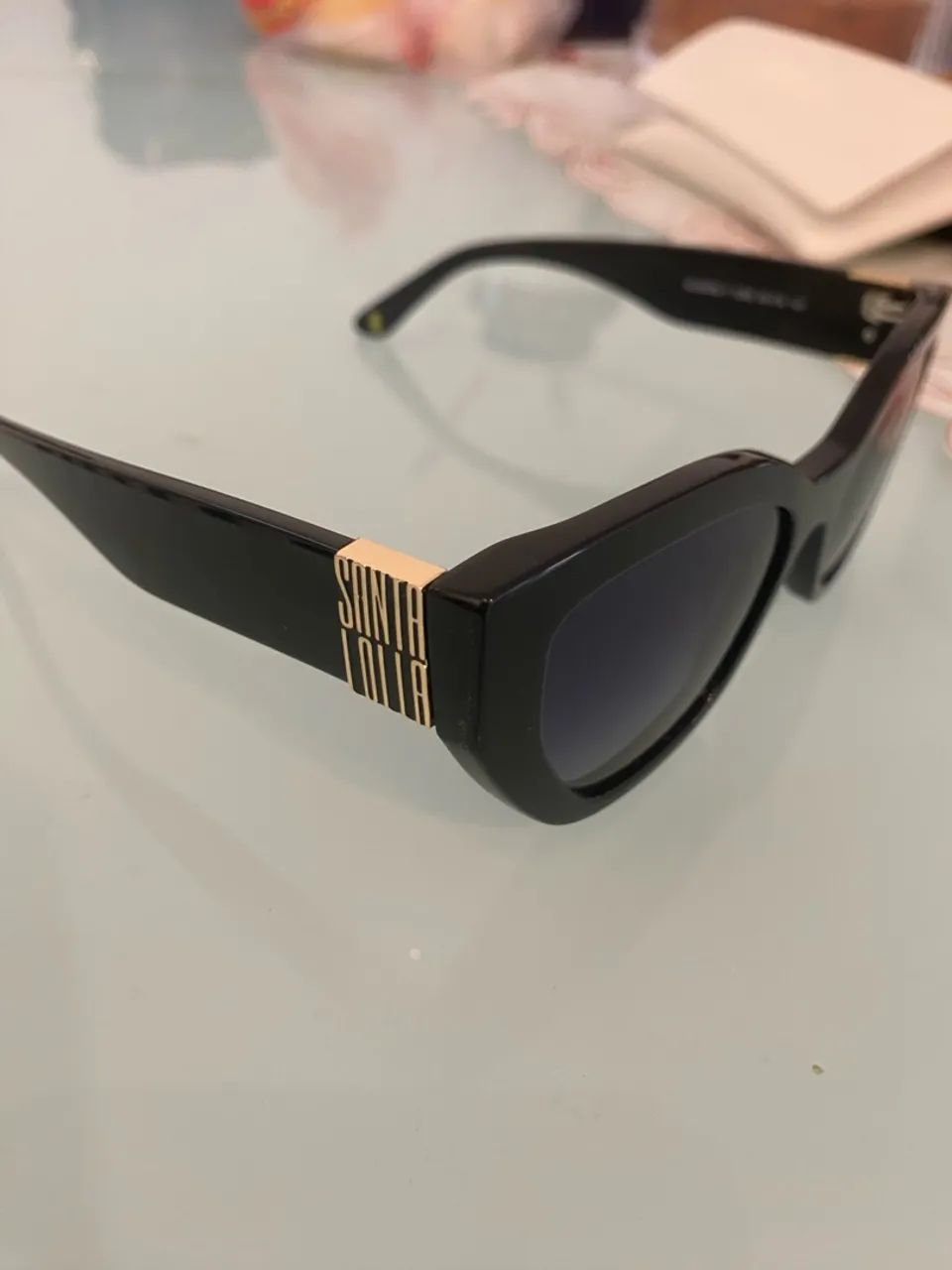 Óculos de Sol Gatinho Acetato Preto - Foto 2