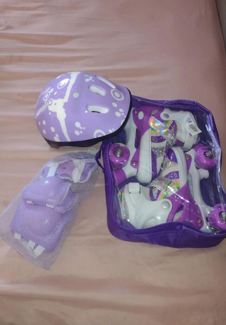 Patins 4 rodas infantil com led - Foto 4