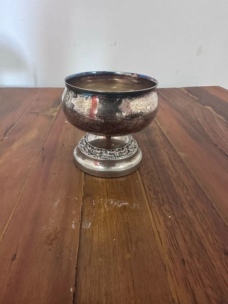Taça Decorativa Vintage Prateada - Foto 2