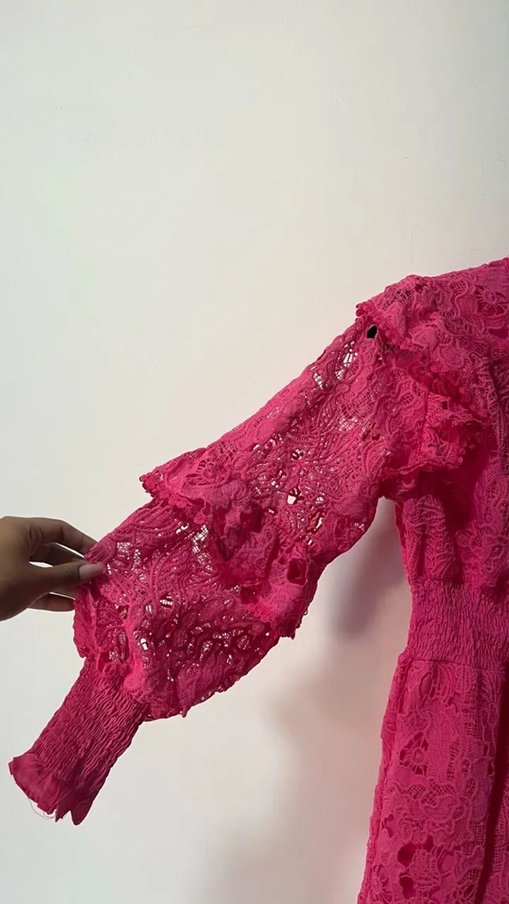 Vestido Rosa rendado  - Foto 3