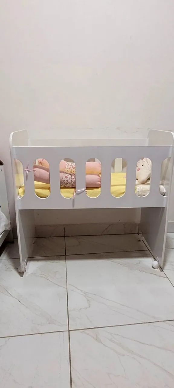 Miniberço Branco em MDF - Ótimo Estado 