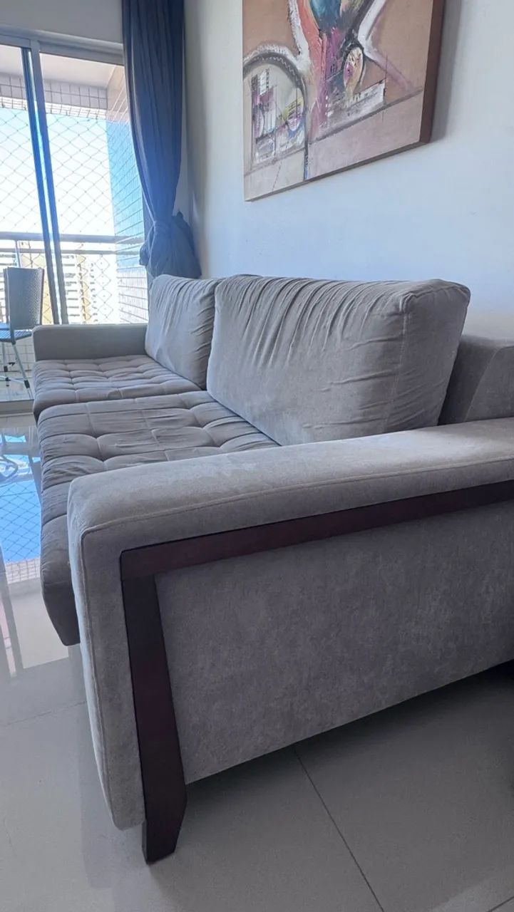 Sofá 2,50m cinza claro, Confortável e em ótimo estado - Fortaleza - Foto 4