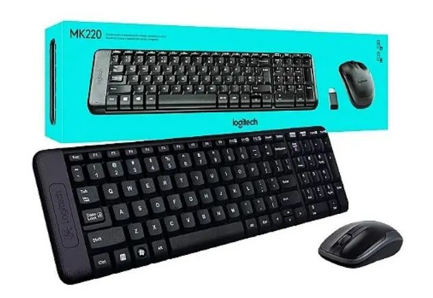 TECLADO/MOUSE LOGITECH MK220 ESPANHOL WIRELESS - PRETO