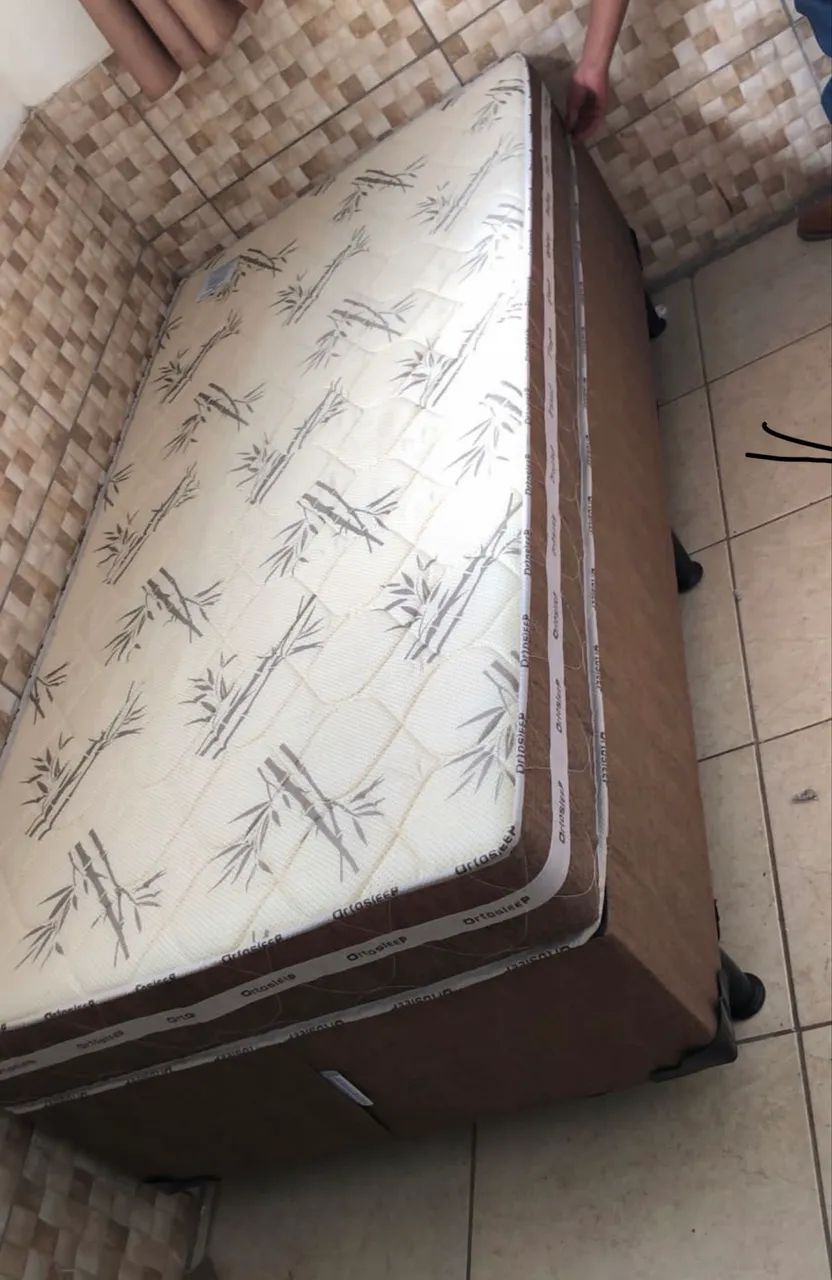 Cama box d33 solteiro base colchao pronto entrega
