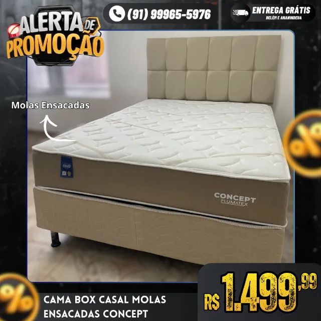 Cama Box Casal Molas Ensacadas Concept Plumatex