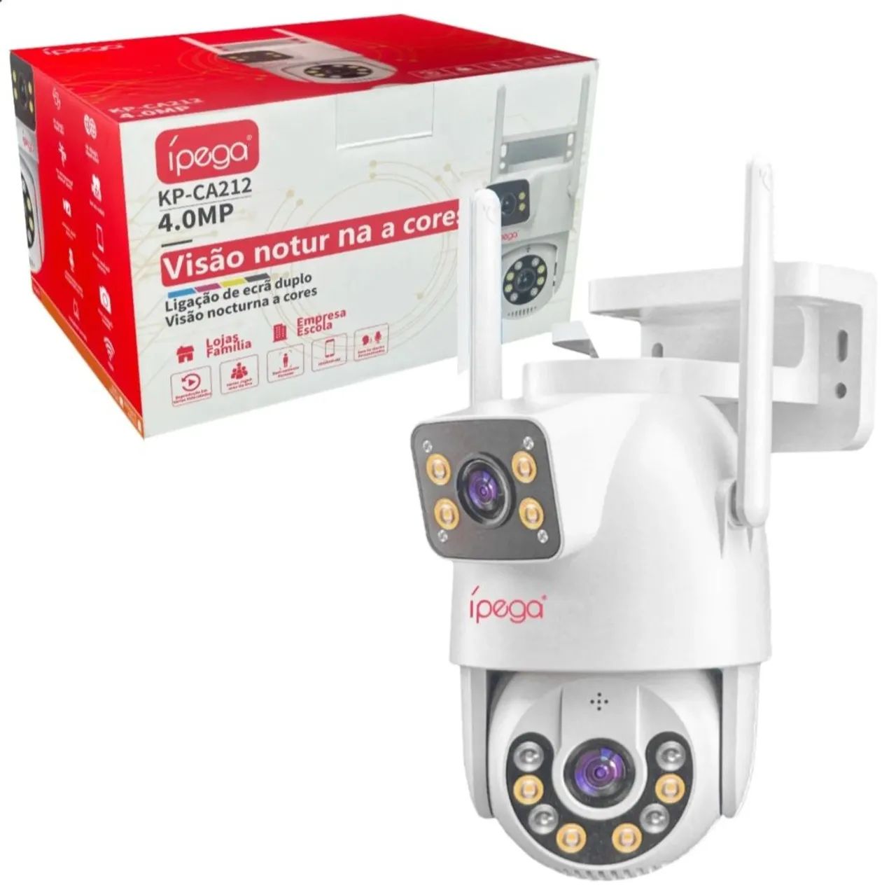 Câmera de segurança lente dupla