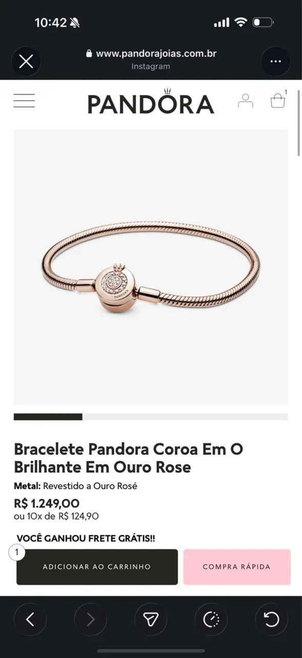 Pandora Ouro Rose ORIGINAL - Foto 2