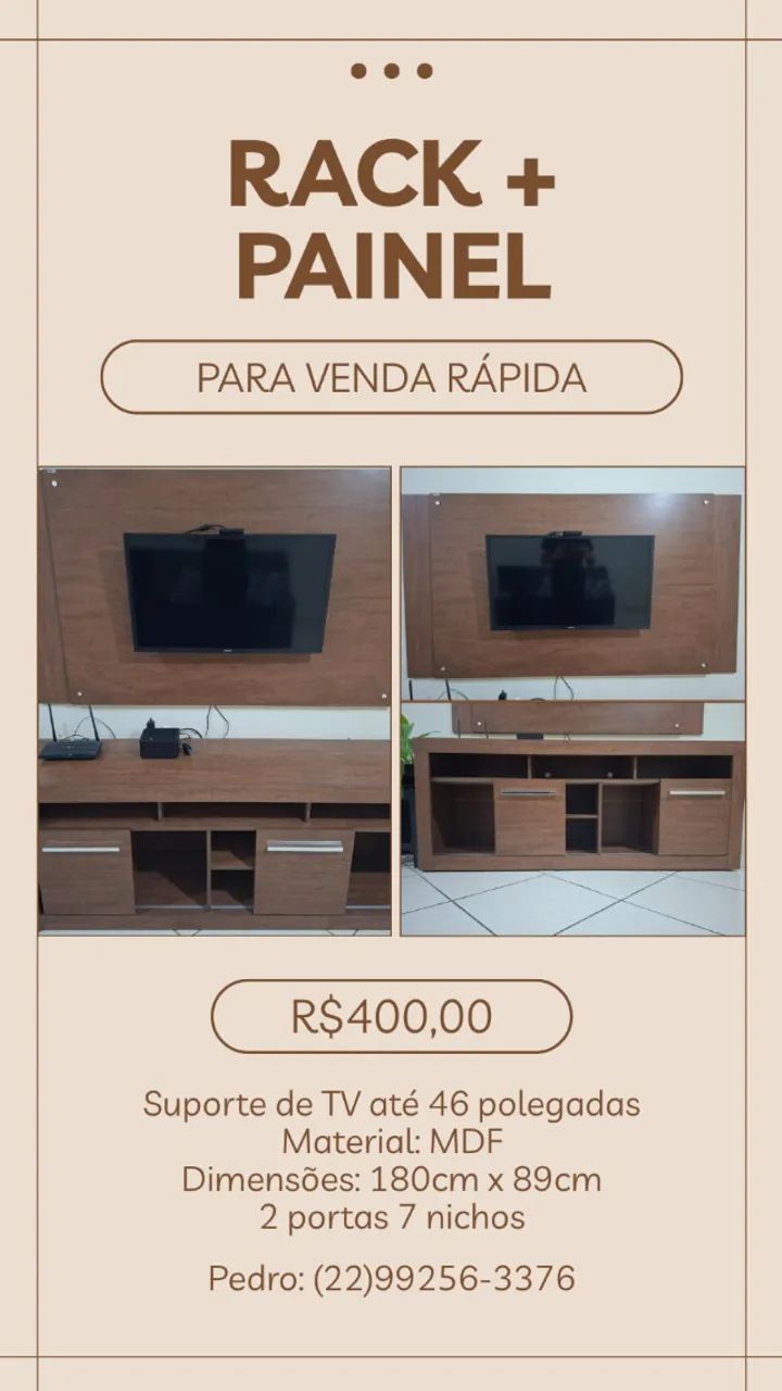 Rack com Painel de Madeira - Foto 2