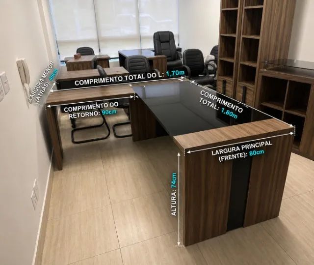 Mesa para escritório em L - Foto 3