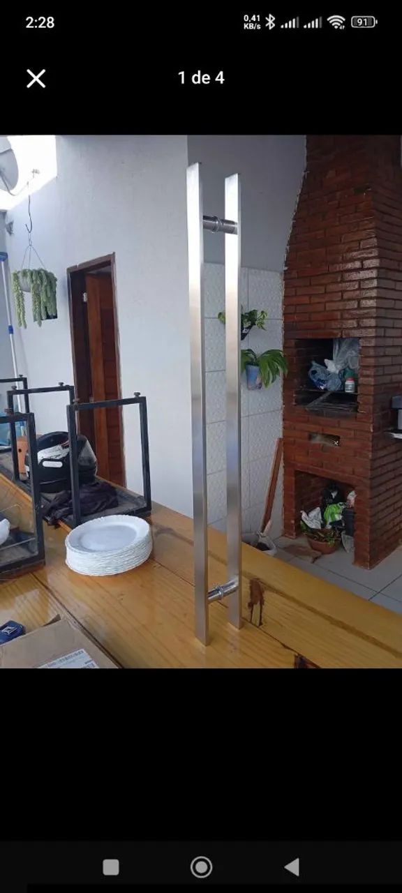 Puxador para porta pivotante de 1metro. Obs. Inox maciço garantia vitalícia.  - Foto 2