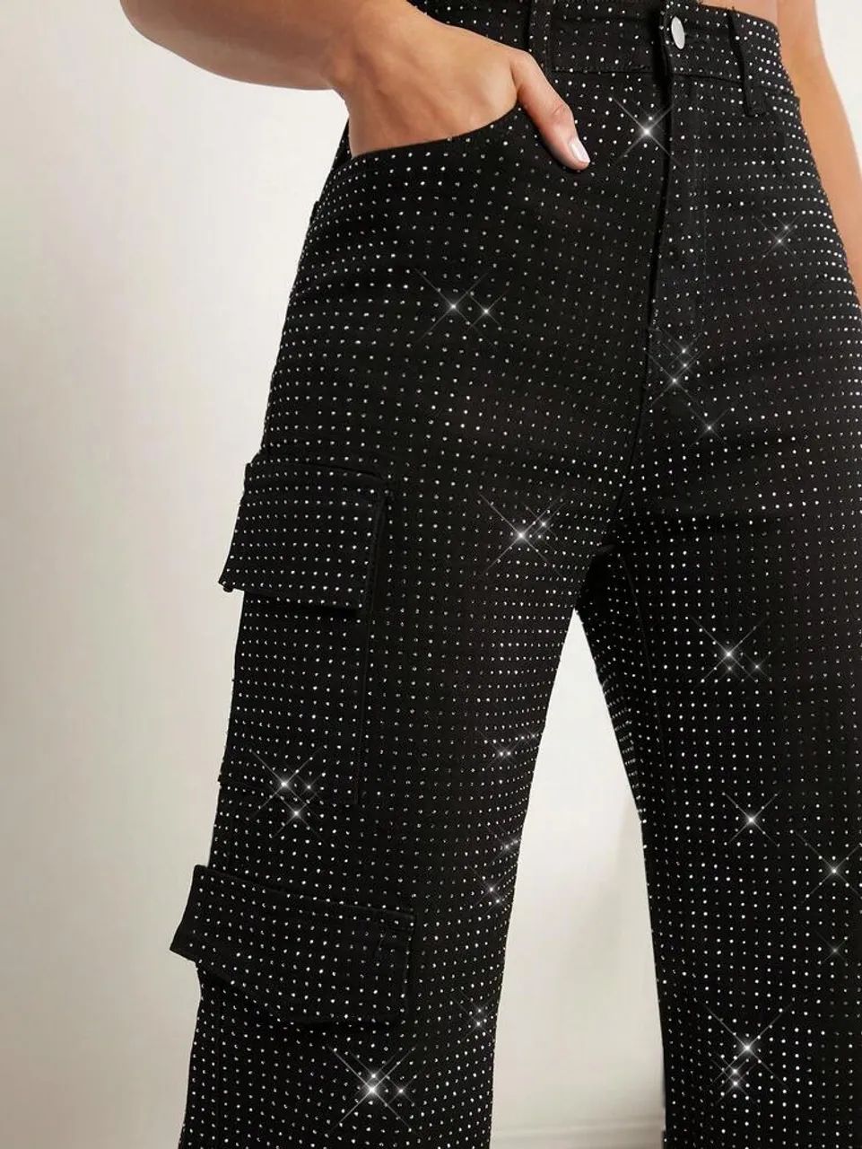 Calça Jens Feminina Preta com Strass - Foto 2