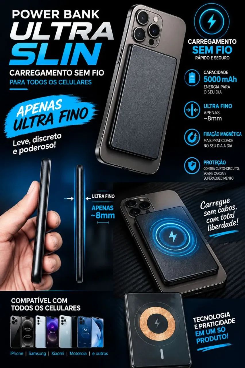 Power bank slin sem fio