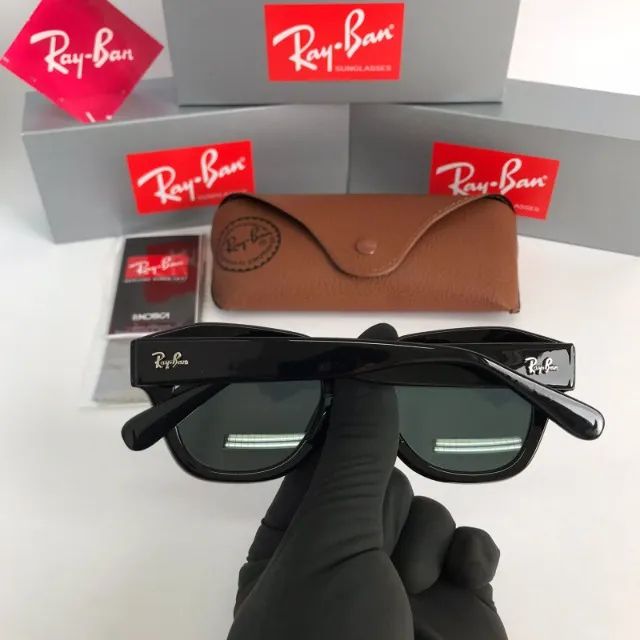 óculos ray ban state black piano lentes de cristal - Foto 5