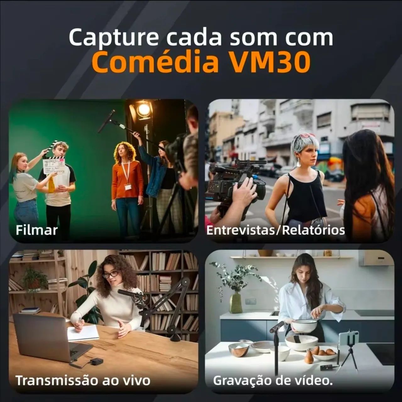 Microfone Sem Fio COMICA VM30<br>Câmera - - Foto 5