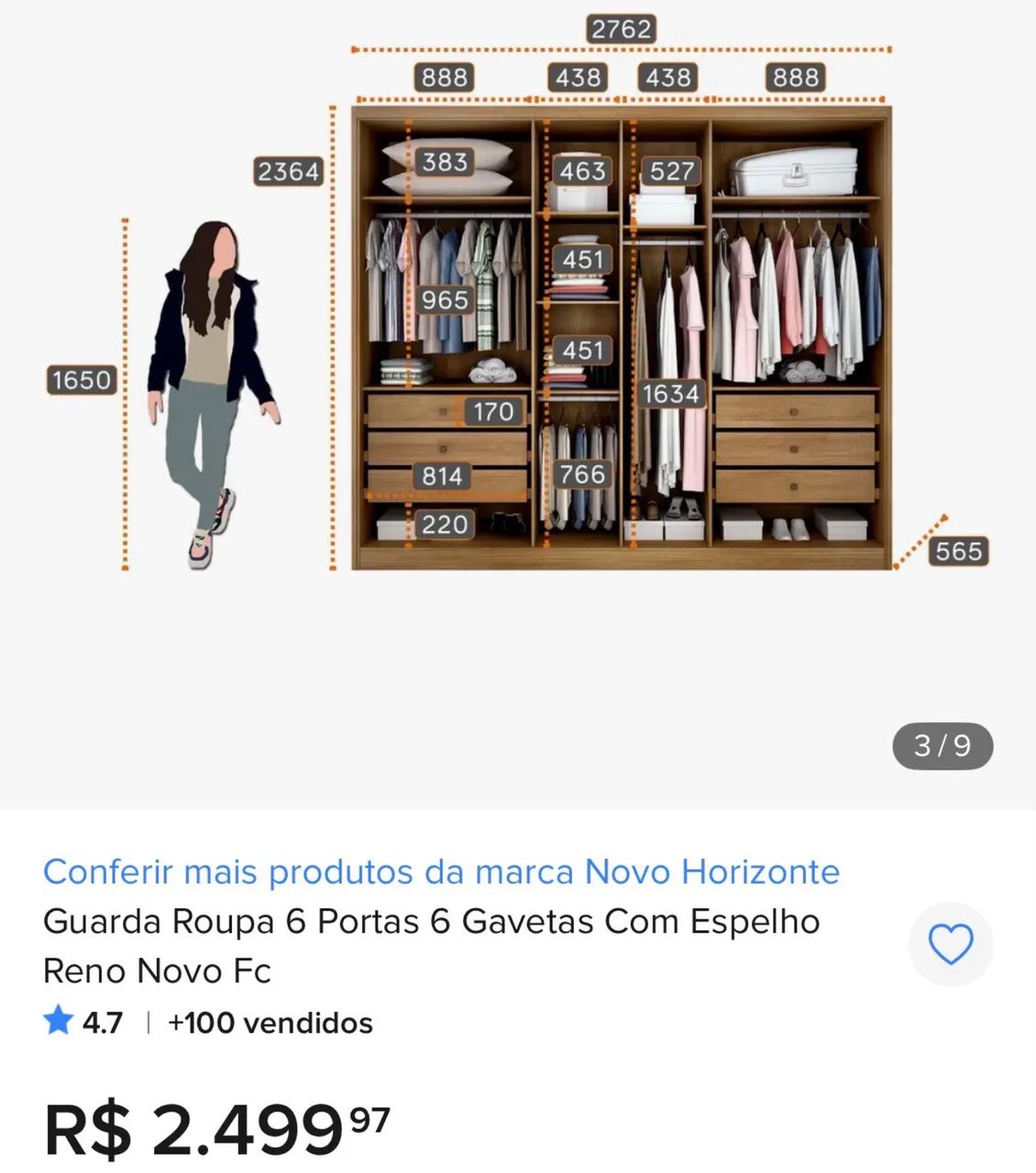 Guarda roupa grande madeiraemadeira  - Foto 2