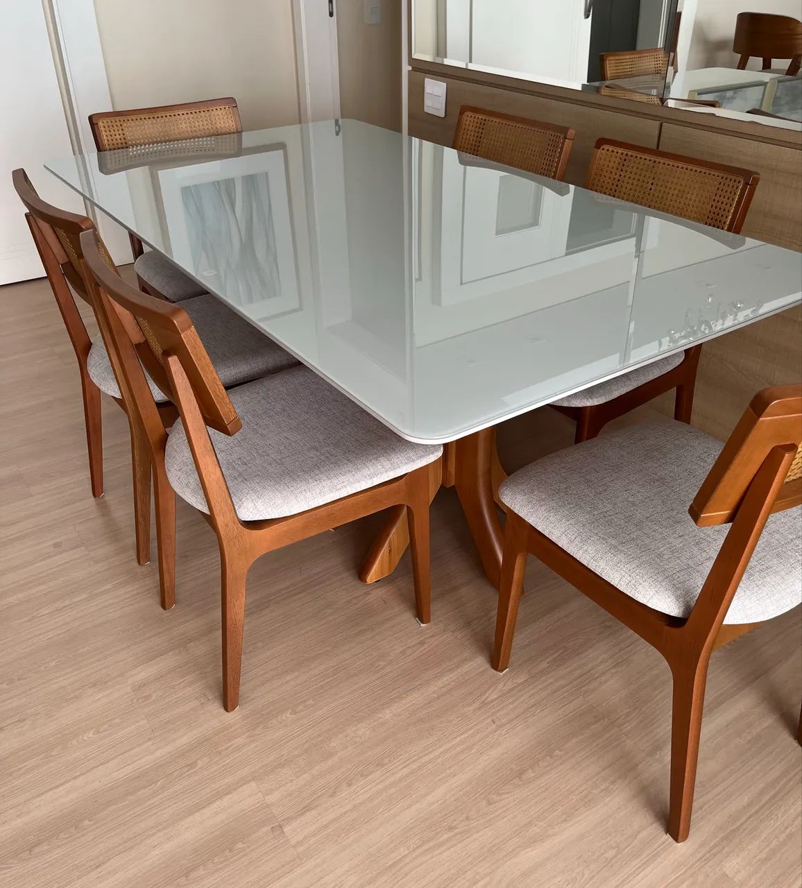 Conjunto de mesa de jantar e 6 cadeiras - Foto 3
