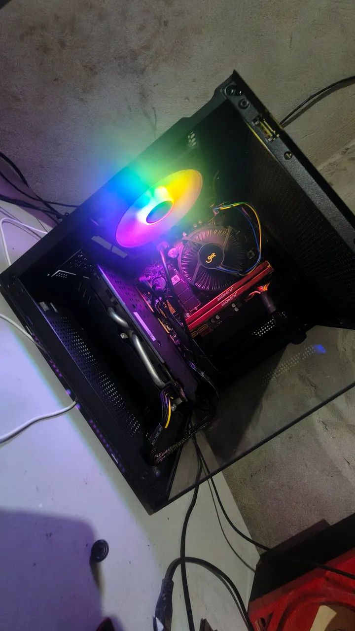 Pc gamer! Gabinete atom Pichau, I5 4590, Rx 580 8gb , 16gb ram, nvme 512, Monitor, teclado - Foto 3