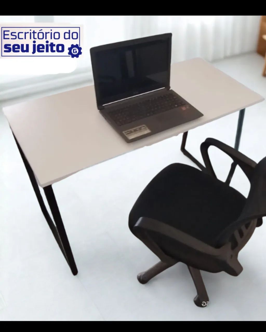 Escrivaninha REFORÇADA NOVA 1,1m Mesa Multiuso BRANCA para Computador Notebook Estudo - Foto 2