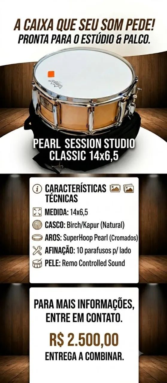 Caixa Pearl Session Studio Classic 14x6,5