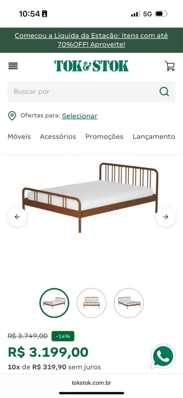 Cama madeira Tok Stok  - Foto 4