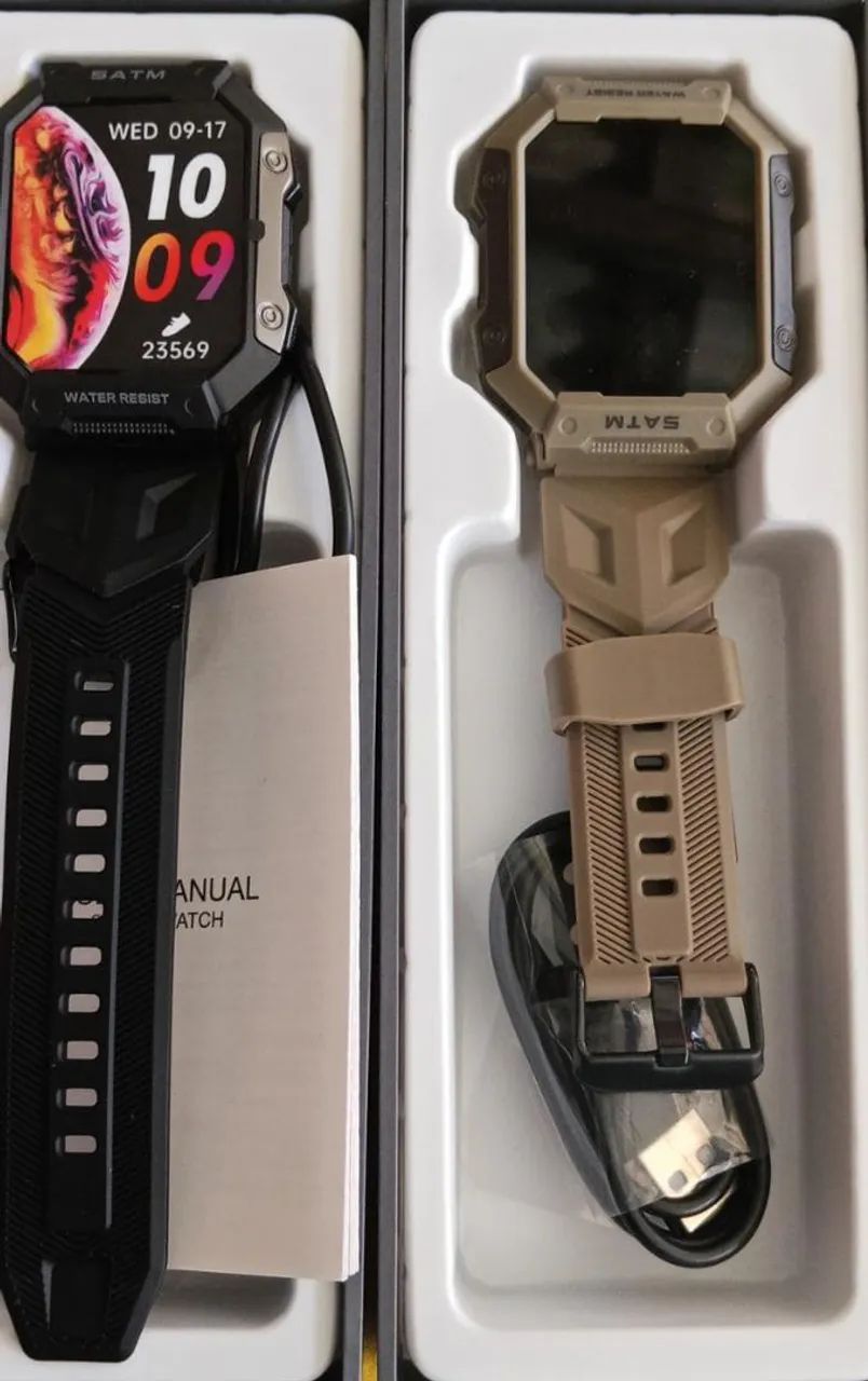 Smartwatch militar à prova d'água com GPS faz recebe ligação monitorar a pressão redes - Foto 3